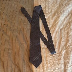 Elegant Yves Saint Laurent  (YSL) Navy Blue Polka Dot Tie